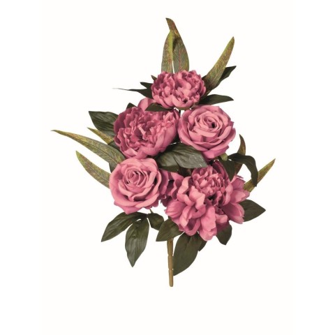 MAZZO FRONT. ROSE PEONIE X5 CM.43 LAVANDA